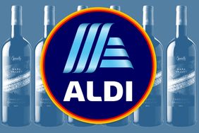 Aldi logo imposed over bottles of Napa Valley Cabernet Sauvignon wine