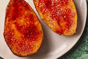 brown butter–miso brûléed sweet potatoes with maple syrup or Torani brown sugar–cinnamon syrup 