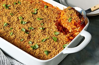 Chicken Parmesan Orzo Bake