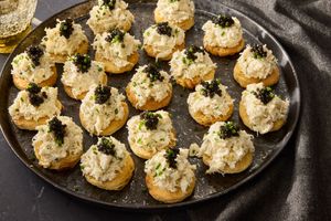 Creamy Crab Canapes with Lemon and Caviar