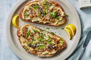Crispy Sardine Caesar Toast
