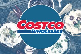 Costco logo over an assortment of dips in bowls with garnishes