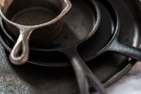 Stack of cast iron cookware