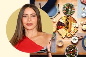 Sofa Vergara featured alongside a table setup with food and plates
