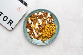 Taco bowl with corn salsa from Factor
