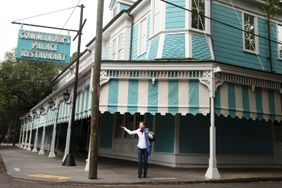 Ti Adelaide Martin, co-proprietor of Commander's Palace, stands outside the closed restaurant in New Orleans, Louisiana, U.S.,
