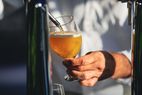 A beer being poured.