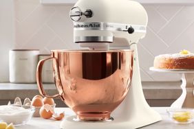 KitchenAid stand mixer with a copper bowl