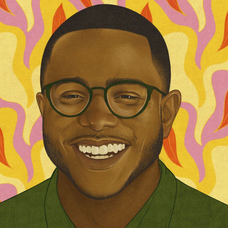 illustrated portrait of Kwame Onwuachi