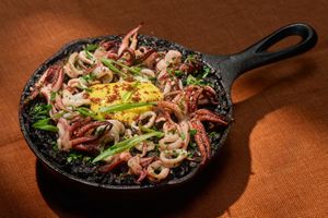 Arroz negro from A.O.C. in Los Angeles.