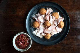 Savory doughnuts with pâte à choux-based batter at Philo Ridge Farm