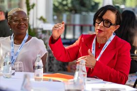 Sheila Johnson leading a roundtable discussion.