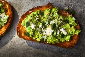 Smashed Fava Beans Toast with Pecorino and Mint Recipe