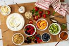 A Yogurt bowl bar, with a variety of toppings