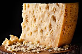 An aged authentic parmigiano reggiano
