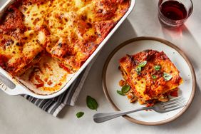 Three Cheese Lasagna with Roasted Red Peppers and Mushrooms Recipe