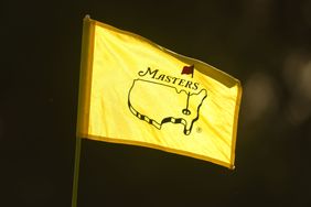 17th hole pin flag is seen during the first round of Masters Tournament at Augusta National Golf Club on April 9, 2026 in Augusta, Georgia. 
