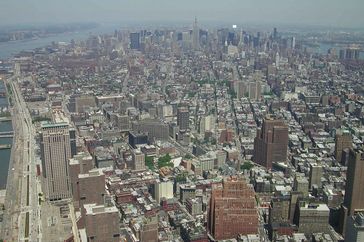 A view of uptown New York from Windows On The World.
